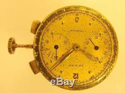 3533 Original Antique High Quality Zenith Chronograph 136 Movement Circa 1940
