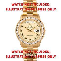 4.75ct Channel Set Diamond Bezel Watch Part 14ky For Rolex Datejust, President