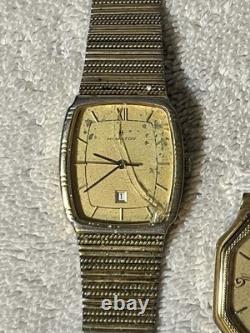 4 Hamilton Men's QUARTZ Watches FOR PARTS, NOT RUNNING Look Close