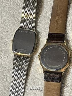 4 Hamilton Men's QUARTZ Watches FOR PARTS, NOT RUNNING Look Close