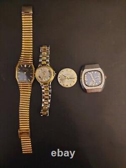 4 Vtg Waltham 2 Wind Up Wrist Watches For Parts/Repair 25 Jewels 2 Work Read