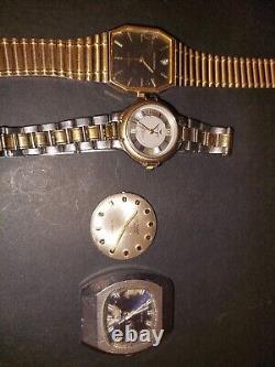 4 Vtg Waltham 2 Wind Up Wrist Watches For Parts/Repair 25 Jewels 2 Work Read