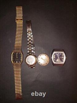 4 Vtg Waltham 2 Wind Up Wrist Watches For Parts/Repair 25 Jewels 2 Work Read