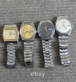 4 X Original 1980's Seiko 5 Automatic Watches For Repair / Parts 17/21 Jewels
