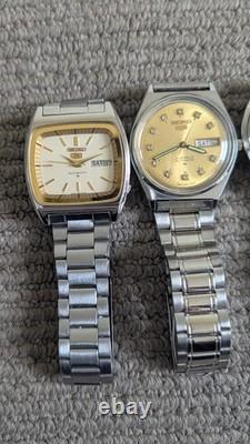 4 X Original 1980's Seiko 5 Automatic Watches For Repair / Parts 17/21 Jewels