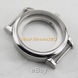 40mm silver watch Case Sapphire Glass ETA2836, DG2813/3804, Miyota 82Series P489