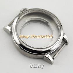 40mm silver watch Case Sapphire Glass ETA2836, DG2813/3804, Miyota 82Series P489