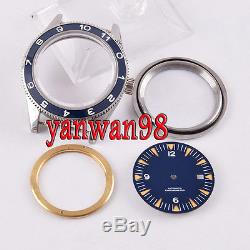 41mm Blue Ceramic bezel Watch Case + Dial + hands Fit ETA 2824 2836 Movement 113