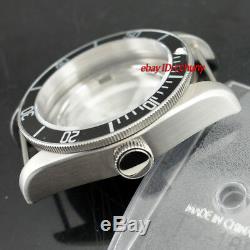 41mm Watch Case Black Bezel Fit ETA 2836, Mingzhu 2813, Miyota 82series P701