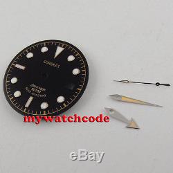 41mm black bezel sapphire glass Watch Case & dial & hand fit 2824 2836 MOVEMENT