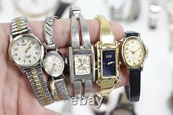 (45) Lot of Watches for PARTS/REPAIR Seiko Timex Bulova Fossil CSX Mickey Mouse