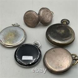 5 Antique Pocket Watches for Parts or Repair Including Diana. 800 Silver Watch