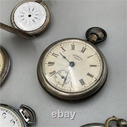 5 Antique Pocket Watches for Parts or Repair Including Diana. 800 Silver Watch