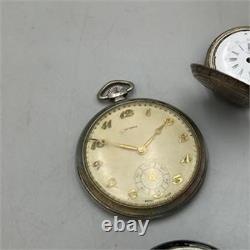 5 Antique Pocket Watches for Parts or Repair Including Diana. 800 Silver Watch