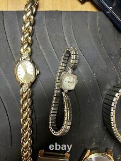 5 Beautiful Vintage Watches For Parts Enicar, Bulova, Hamilton, Seiko, Armitron