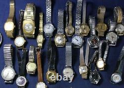 (50) Mid-Size & Ladies Watch Lot for Parts/Repair Vintage Lot #2