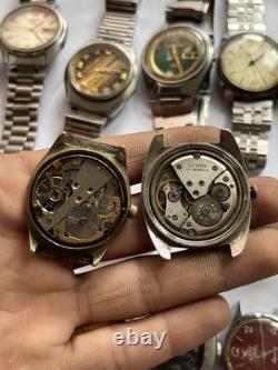 51Scrap Watches Lot Automatic Manual Mixed Brands Seiko Citizen For Parts Repair