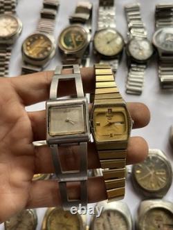 51Scrap Watches Lot Automatic Manual Mixed Brands Seiko Citizen For Parts Repair