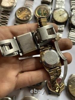 51Scrap Watches Lot Automatic Manual Mixed Brands Seiko Citizen For Parts Repair