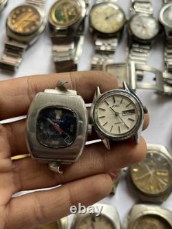51Scrap Watches Lot Automatic Manual Mixed Brands Seiko Citizen For Parts Repair