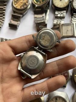 51Scrap Watches Lot Automatic Manual Mixed Brands Seiko Citizen For Parts Repair