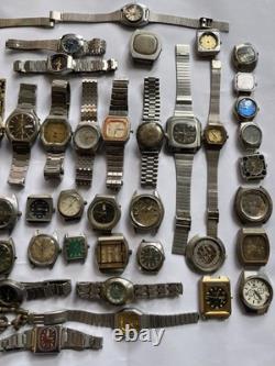 55Scrap Watches Lot Automatic Manual Mixed Brands Seiko Citizen For Parts Repair