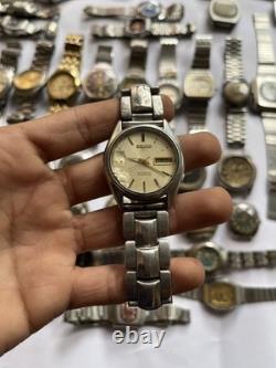 55Scrap Watches Lot Automatic Manual Mixed Brands Seiko Citizen For Parts Repair