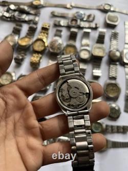 55Scrap Watches Lot Automatic Manual Mixed Brands Seiko Citizen For Parts Repair