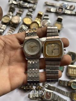 55Scrap Watches Lot Automatic Manual Mixed Brands Seiko Citizen For Parts Repair