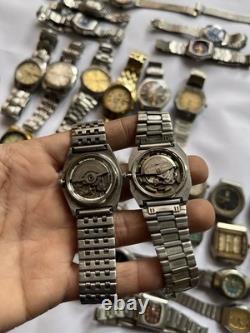 55Scrap Watches Lot Automatic Manual Mixed Brands Seiko Citizen For Parts Repair