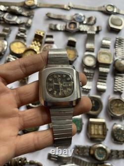 55Scrap Watches Lot Automatic Manual Mixed Brands Seiko Citizen For Parts Repair