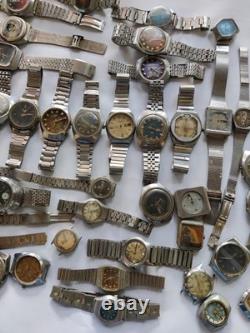 70x VTG Watches Lot Mixed Brands Seiko, Citizen, Omax, Reako, Westend Scrap / Parts