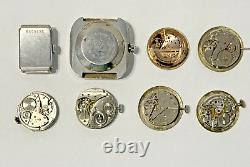 8 Vintage Mechanical Watches & Movements Hamilton Elgin Moeris 4 Running Parts