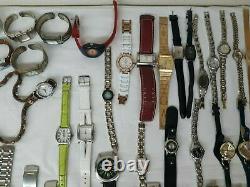 80 Watches Lot PARTS & REPAIR Watch Shop Lot FOSSIL, Geneva, Klein, BKE etc