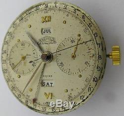Angelus Chronograph Watch Movement 2 registers date & dial for parts