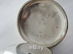 Antique 1886 Waltham A W W Co Pocket Watch Solid Silver Not working
