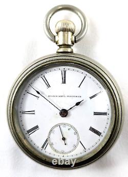 Antique 1887 ELGIN Nat'l Watch Co. Open Face Pocket Watch Size 18, Not Working