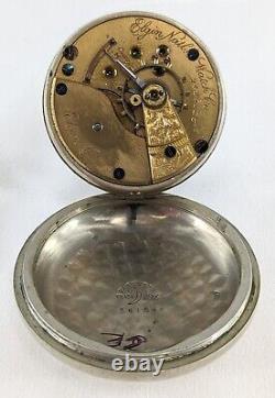 Antique 1887 ELGIN Nat'l Watch Co. Open Face Pocket Watch Size 18, Not Working