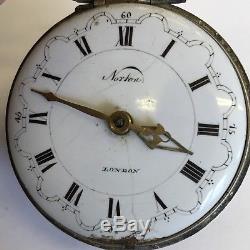 Antique 18th Century Verge Pair Case Pocket Watch Norton London A/F Not Working