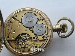 Antique 1905 Waltham Traveler Gold Plated 16s Pocket Watch Not Working Rare