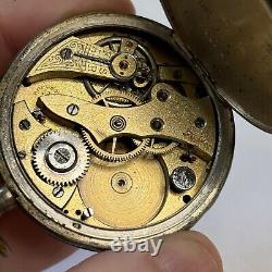 Antique BULLA 800 Silver Pocket Watch Cuivre Depose Brevet Parts / Broken