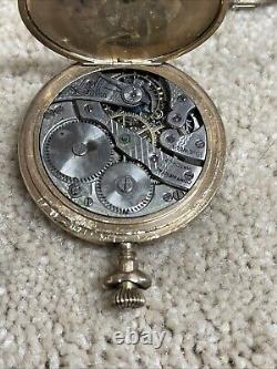 Antique Continental Watch Co. Pocket Watch With Gold Filled Case. For Parts/Repair