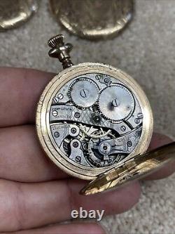 Antique Continental Watch Co. Pocket Watch With Gold Filled Case. For Parts/Repair