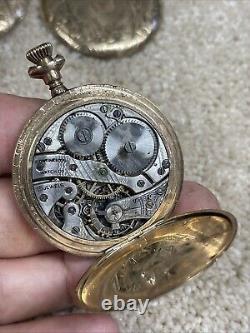 Antique Continental Watch Co. Pocket Watch With Gold Filled Case. For Parts/Repair