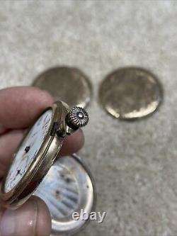 Antique Continental Watch Co. Pocket Watch With Gold Filled Case. For Parts/Repair