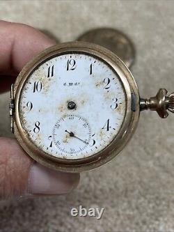 Antique Continental Watch Co. Pocket Watch With Gold Filled Case. For Parts/Repair