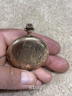 Antique Continental Watch Co. Pocket Watch With Gold Filled Case. For Parts/Repair