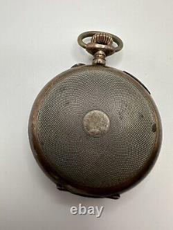 Antique Karl Olsen 800 Silver Pocket Watch For Parts Or Repair 47mm