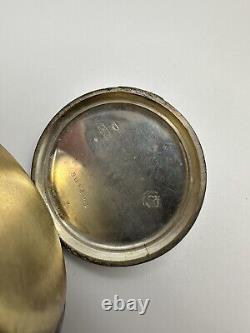 Antique Karl Olsen 800 Silver Pocket Watch For Parts Or Repair 47mm