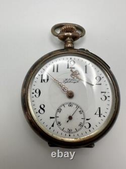 Antique Karl Olsen 800 Silver Pocket Watch For Parts Or Repair 47mm JB13